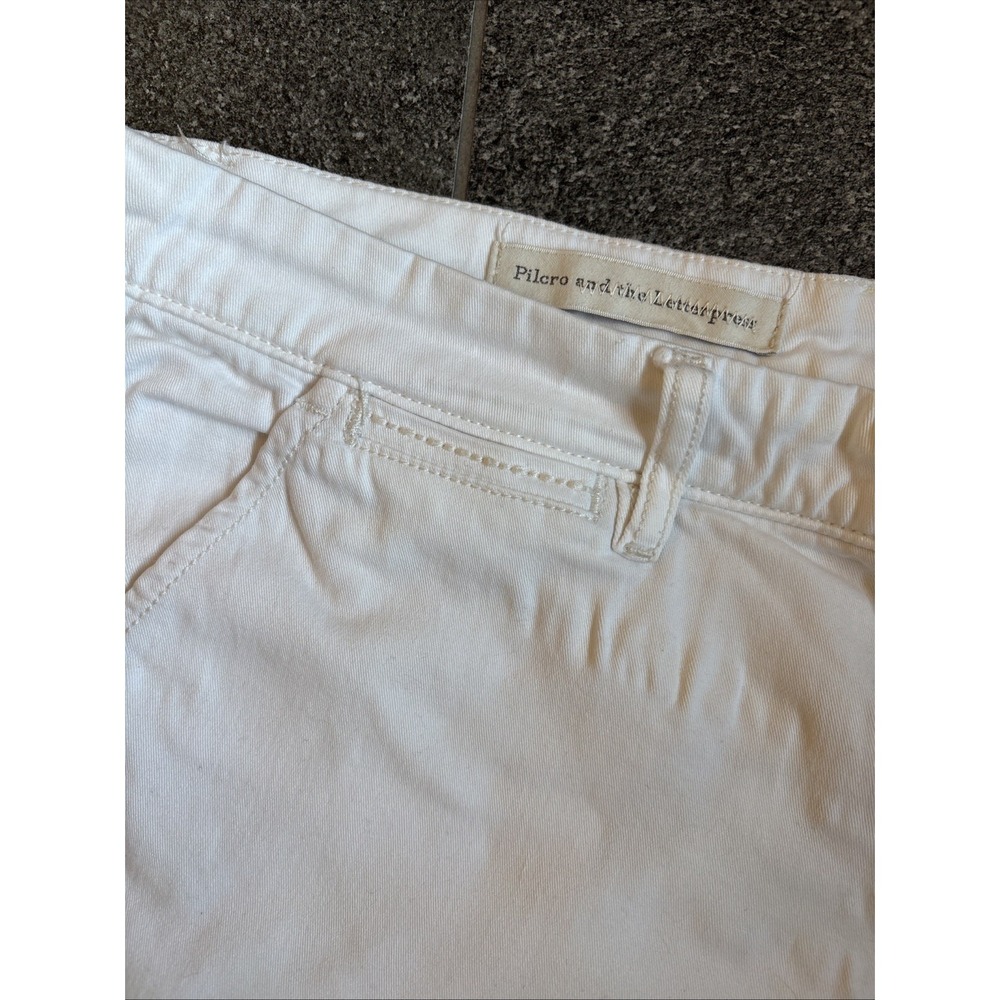 Anthropologie Pilcro Hyphen Stretch Cotton Chinos White  Women's Size 32 - Picture 7 of 16
